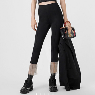 Burberry 2019 Womens Slim-fit Crystal Training Pants - 버버리 2019 여성 슬림칫 크리스탈 팬츠 Bur01560x.Size(s - l).블랙