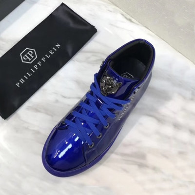 Philipp plein 2019 Mens Leather Sneakers  - 필립플레인 2019 남성용 레더 스니커즈 PPS0155,Size(240 - 270).블루