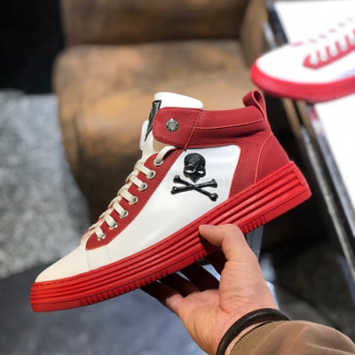 Philipp plein 2019 Mens Leather Sneakers  - 필립플레인 2019 남성용 레더 스니커즈 PPS0157,Size(240 - 270).화이트