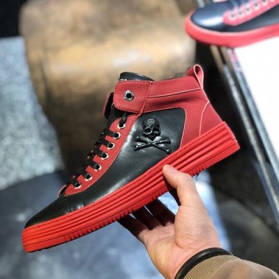 Philipp plein 2019 Mens Leather Sneakers  - 필립플레인 2019 남성용 레더 스니커즈 PPS0158,Size(240 - 270).블랙