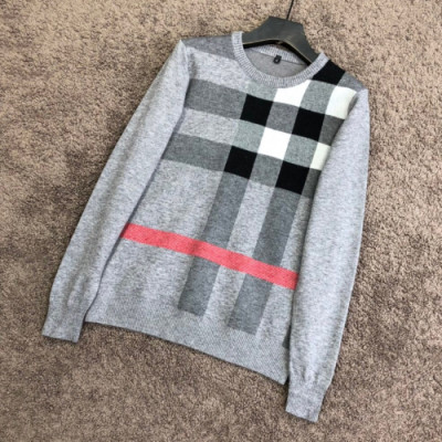 Burberry 2019 Mens Retro Logo Crew-neck Wool Sweater - 버버리 2019 남성 레트로 로고 크루넥 울 스웨터 Bur01577x.Size(m - 2xl).그레이