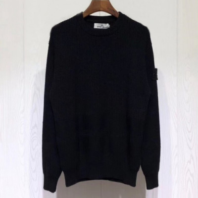 [매장판]Stone Island 2019 Mens Casual Oversize Wool Sweater - 스톤아일랜드 2019 남성 캐쥬얼 오버사이즈 울 스웨터 Sto0065x.Size(m - 2xl).블랙