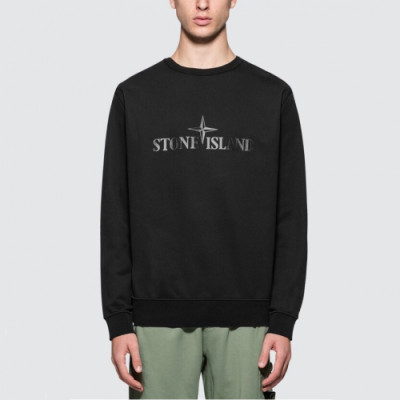 Stone Island 2019 Mens Light Reflection Logo Cotton Man-to-man - 스톤아일랜드 2019 남성 로고 코튼 기모 맨투맨 Sto0078x.Size(m - 2xl).블랙