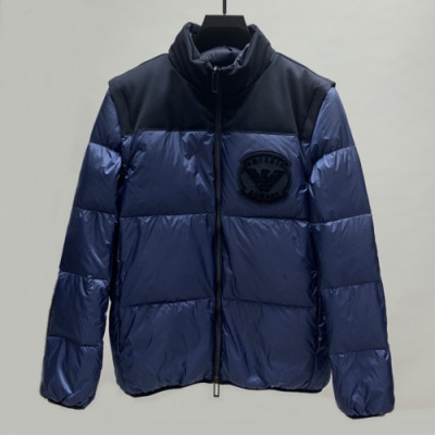 [매장판]Armani 2019 Mens Logo Goose Down Padding - 알마니 2019 남성 로고 구스다운 패딩 Arm0455x.Size(m - 3xl).블루