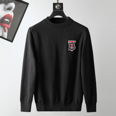 Burberry 2019 Mens Retro Logo Crew-neck Wool Sweater - 버버리 2019 남성 레트로 로고 크루넥 울 스웨터 Bur01603x.Size(m - 3xl).블랙