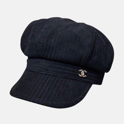 Chanel 2019 Ladies Corduroy Cap - 샤넬 2019 여성용 골덴 모자 CHAM0072, 블랙