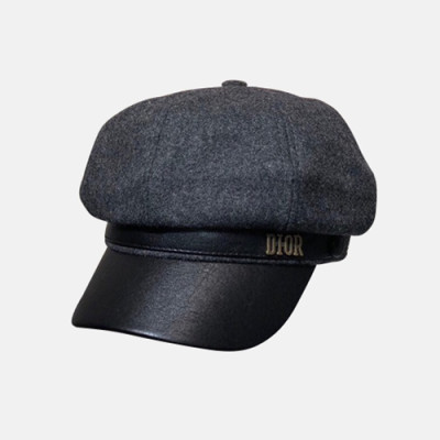 Dior 2019 Ladies Wool & Leather Cap - 디올 2019 여성용 울 & 레더 모자 DIOM0028, 차콜