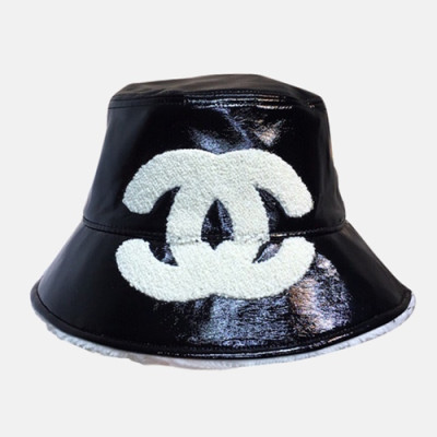 Chanel 2019 Ladies Leather & Lambs Wool Cap - 샤넬 2019 여성용 레더 & 램스울 모자 CHAM0120, 블랙