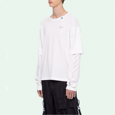 Off-white 2019 Mm/Wm Logo Cotton Oversize HoodT - 오프화이트 2019 남자 로고 코튼 오버사이즈 후드티 Off0252x.Size(xs - l).화이트