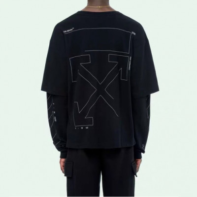 Off-white 2019 Mm/Wm Logo Cotton Oversize HoodT - 오프화이트 2019 남자 로고 코튼 오버사이즈 후드티 Off0253x.Size(xs - l).블랙