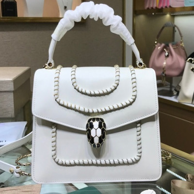 Bvlgari 2019 Serpenti Chain Tote Shoulder Bag,18CM - 불가리 2019 세르펜티 체인 토트 숄더백,BVLB0180,18cm,화이트