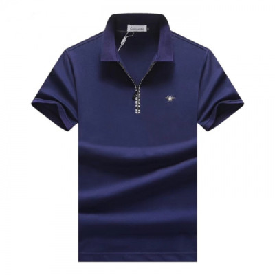 Dior 2019 Mens Logo Silket Short Sleeved Polo Tshirt -디올 2019 남성 로고 실켓 폴로 반팔티 Dio0445x.Size(m - 3xl).블루