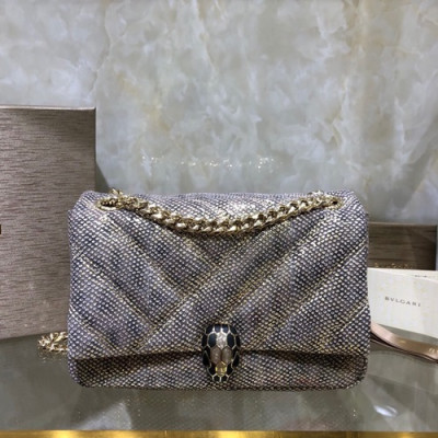 Bvlgari 2019 Serpenti Cabochon Chain Shoulder Bag,22.5CM - 불가리 2019 세르펜티 카보숑 체인 숄더백,BVLB0217,22.5cm,연옐로우골드