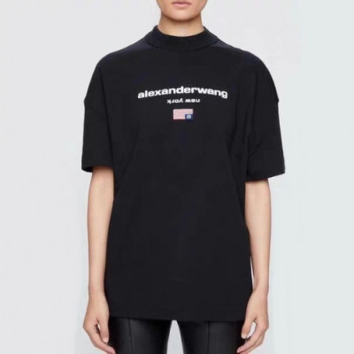 [매장판]Alexsander Wang 2019 Mm/Wm Logo Cotton Oversize Short Sleeved Tshirt - 알렉산더왕 2019 남자 로고 코튼 오버사이즈 반팔티 Alw0046x.Size(s - l).블랙