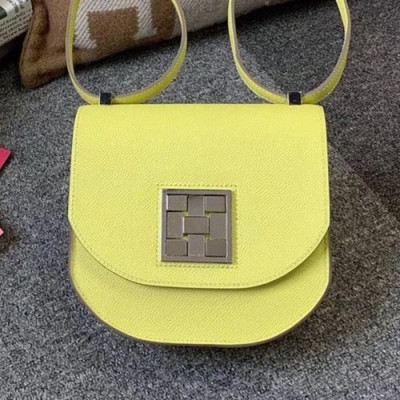 Hermes 2019 Mosaic Epsom Leather Mini Shoulder Bag - 에르메스 2019 모자이크 엡송 레더 여성용 미니 숄더백 HERB0797, 라이트옐로우(은장)