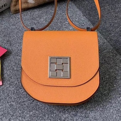 Hermes 2019 Mosaic Epsom Leather Mini Shoulder Bag - 에르메스 2019 모자이크 엡송 레더 여성용 미니 숄더백 HERB0803, 오렌지(금장)