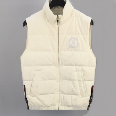 Moncler 2019 Mens Patch Logo Modern Goose Down Padding Vest - 몽클레어 2019 남성 패치 로고 모던 구스다운 패딩 조끼 Moc01230x.Size(m - 3xl).화이트