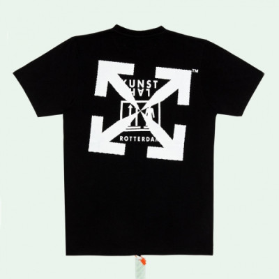 Off-white 2019 Mm/Wm Printing Logo Crew - neck Cotton Short Sleeved Oversize Tshirt - 오프화이트 남자 프린팅 로고 크루넥 코튼 오버사이즈 반팔티 Off0273x.Size(xs - l).블랙