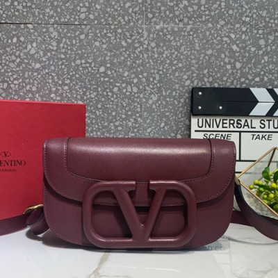 Valentino 2019 Leather Garavani Shoudler Cross Bag,26.5CM - 발렌티노 2019 가라바니 숄더 크로스백,0030-VTB0927,26.5CM,와인