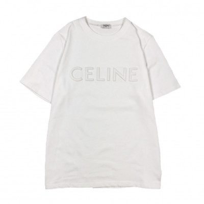 Celine 2019  Mm/Wm Hedi Slimane Logo Cotton Short Sleeved Oversize Tshirt - 셀린느 남자 로고 코튼 오버사이즈 반팔티 Cel0051x.Size(xs - xl).화이트