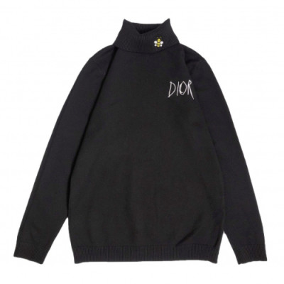 Dior 2019 Mens Retro Logo Turtle-neck Sweater - 디올 2019 남성 레트로 로고 터틀넥 스웨터 Dio0447x.Size(m - 2xl).블랙