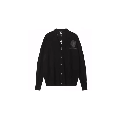 Chrome Hearts 2023 Mens V-neck Cashmere Cardigan - 크롬하츠 2023 남성 브이넥 캐시미어 가디건 Chr0092x.Size(m - 2xl).블랙