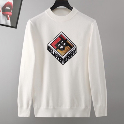 Burberry 2019 Mens Retro Logo Crew-neck Wool Sweater - 버버리 2019 남성 레트로 로고 크루넥 울 스웨터 Bur01704x.Size(m - 3xl).2컬러(화이트/오렌지)