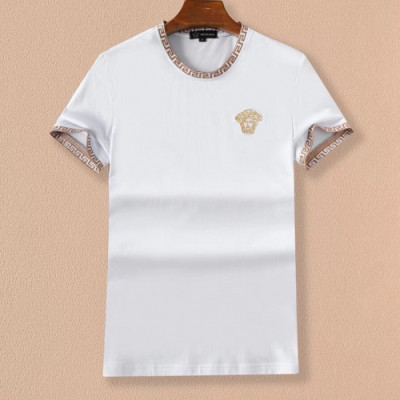 Versace 2019 Mens Logo Casual Cotton Short Sleeved Tshirts - 베르사체 2019 남성 로고 캐쥬얼 코튼 반팔티 Ver0427x.Size(m - 3xl).화이트