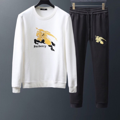 [버버리]Burberry 2019 Mens Logo Casual Cotton Training Clothes&Pants - 버버리 2019 남성 로고 캐쥬얼 코튼 트레이닝복&팬츠 Bur01733x.Size(m - 3xl).화이트