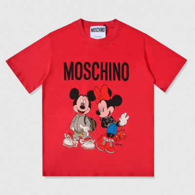 [모스키노]Moschino 2019 Mm/Wm Logo Cotton Short Sleeved Tshirt - 모스키노 2019 남자 로고 코튼 반팔티 Mos0057x.Size(s - l).레드