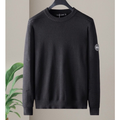 Canada goose 2019 Mens Patch Logo Casual Wool Sweater - 캐나다구스 2019 남성 패치 로고 캐쥬얼 울 스웨터 Can0260x.Size(m - 2xl).블랙