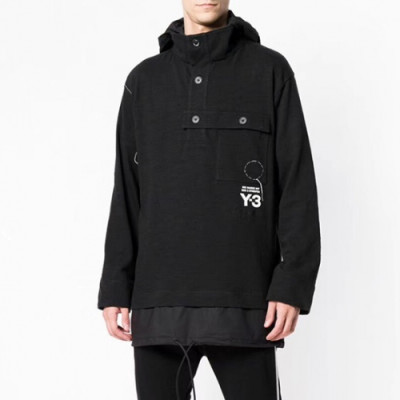 [요지야마모토]Y-3 2019 Mens Logo Street Cotton HoodT - 요지야마모토 2019 남성 로고 Street 코튼 후드티 Y3/0044x.Size(s - xl).블랙