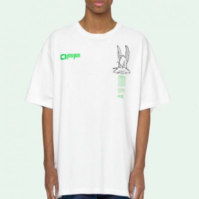 Off-white 2019 Mm/Wm Printing Logo Crew - neck Cotton Short Sleeved Oversize Tshirt - 오프화이트 남자 프린팅 로고 크루넥 코튼 오버사이즈 반팔티 Off0307x.Size(xs - l).화이트