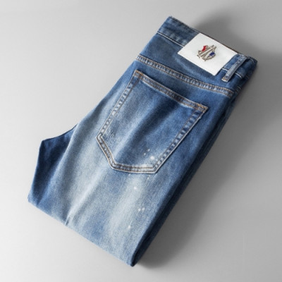 [몽클레어]Moncler 2019 Mens Casual Logo Denim Jeans - 몽클레어 2019 남성 캐쥬얼 로고 데님 청바지 Moc01299x.Size(29 - 40).블루