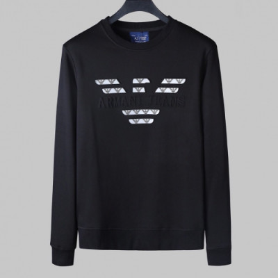 [알마니]Armani 2019 Mens Logo Cotton Man-to-man - 알마니 2019 남성 로고 코튼 기모 맨투맨 Arm0529x.Size(m - 3xl).블랙