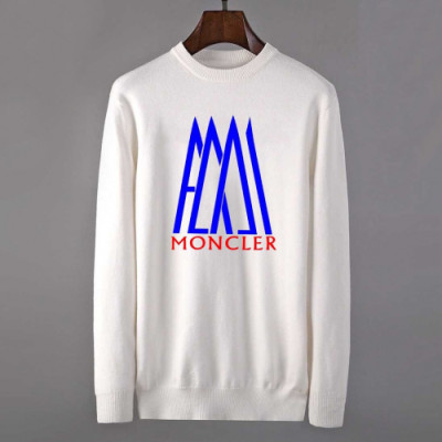 [몽클레어]Moncler 2019 Mens Retro Logo Crew-neck Wool Sweater - 몽클레어 2019 남성 레트로 로고 크루넥 울 스웨터  Moc01322x.Size(m - 3xl).화이트