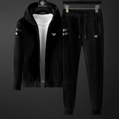 [알마니]Emporio Armani 2019 Mens Casual Velvet Training Clothes&Pants - 알마니 2019 남성 캐쥬얼 벨벳 트레이닝복&팬츠 Arm0531x.Size(m - 4xl).블랙