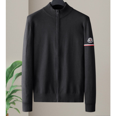 [몽클레어]Moncler 2020 Mens Retro Logo Zip-up Wool Sweater - 몽클레어 2020 남성 레트로 로고 집업 울 스웨터 Moc01331x.Size(m - 2xl).블랙