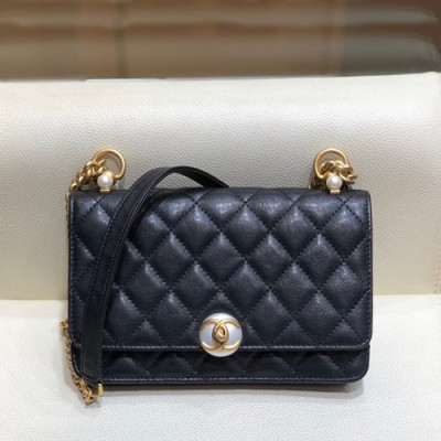 Chanel 2019 WOC Chain Cross Bag,19CM - 샤넬 2019 WOC 체인 크로스백,CHAB1382,19CM,블랙