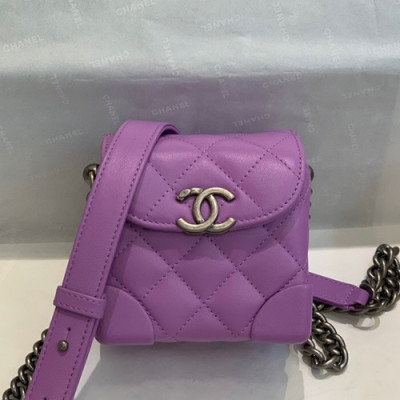 Chanel 2019 Leather Chain Shoulder Cross Bag,11CM - 샤넬 2019 여성용 레더 체인 숄더 크로스백,CHAB1395,11CM,퍼플