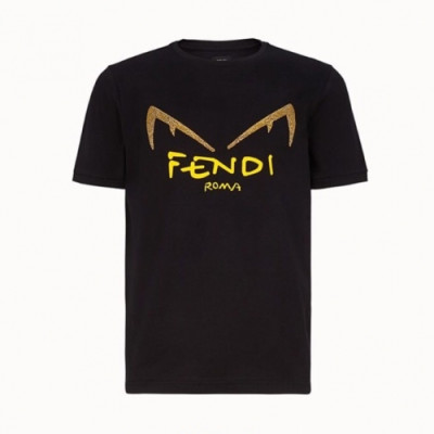 [펜디]Fendi 2020 Mens Logo Casual Silket Short Sleeved Tshirts - 펜디 2020 남성 로고 캐쥬얼 실켓 반팔티 Fen0516x.Size(s - 3xl).블랙