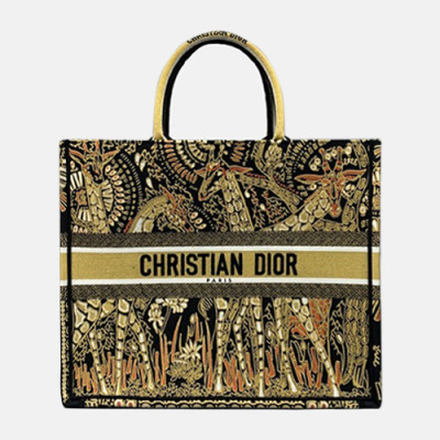 Dior 2019 Woman Canvas Book Tote Shopper Bag,41.5CM - 디올 2019 여성용 캔버스 북 토트 쇼퍼백 DIOB0502,41.5CM,옐로우