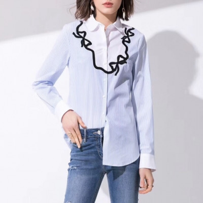 [막스마라]Max Mara 2020 Womens Trendy Cotton shirts - 막스마라 2020 여성 트렌디 코튼 셔츠 Max0054x.Size(s - l).블루