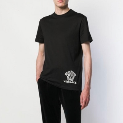 [베르사체]Versace 2020 Mens Logo Silket Short Sleeved Tshirts - 베르사체 2020 남성 메두사 실켓 반팔티 Ver0496x.Size(s - 3xl)블랙