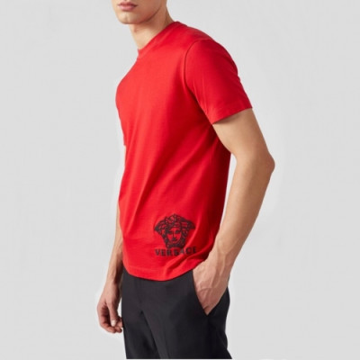 [베르사체]Versace 2020 Mens Logo Silket Short Sleeved Tshirts - 베르사체 2020 남성 메두사 실켓 반팔티 Ver0498x.Size(s - 3xl).레드