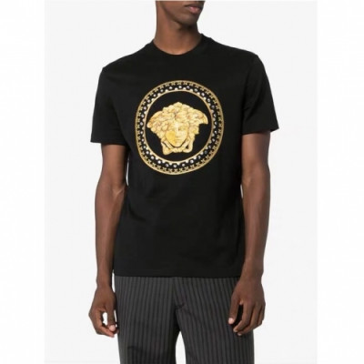 [베르사체]Versace 2020 Mens Logo Silket Short Sleeved Tshirts - 베르사체 2020 남성 메두사 실켓 반팔티 Ver0499x.Size(s - 3xl)블랙