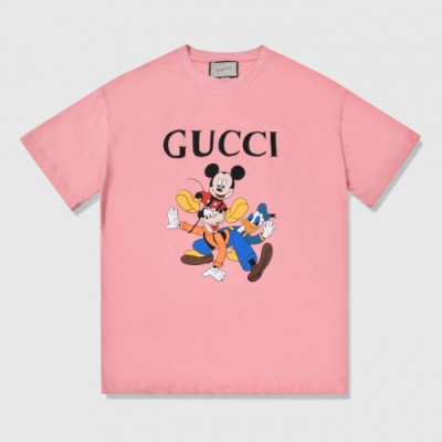 [매장판]Gucci 2020 Mm/Wm Logo Cotton Oversize Short Sleeved Tshirts - 구찌 2020 남자 로고 코튼 오버사이즈 반팔티 Guc02031x.Size(xs - l).핑크