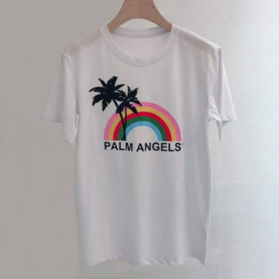 [팜 엔젤스]Palm Angels 2020 Mm/Wm Logo Silket Short Sleeved Tshirts - 팜 엔젤스 2020 남자 로고 실켓 반팔티셔츠 Pam0077x.Size(s - l).2컬러(블랙/화이트)