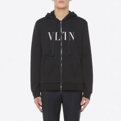 [발렌티노]Valentino 2020 Mens Logo Zip-up Cotton Hoodie - 발렌티노 2020 남성 로고 집업 코튼 후디 Val0313x.Size(m - 2xl).블랙