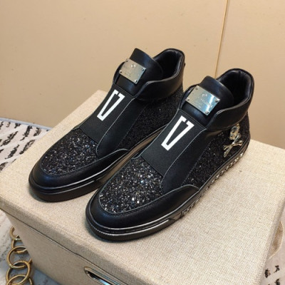 Philipp plein 2019 Mens Leather Sneakers  - 필립플레인 2019 남성용 레더 스니커즈 PPS0162,Size(240 - 270).블랙